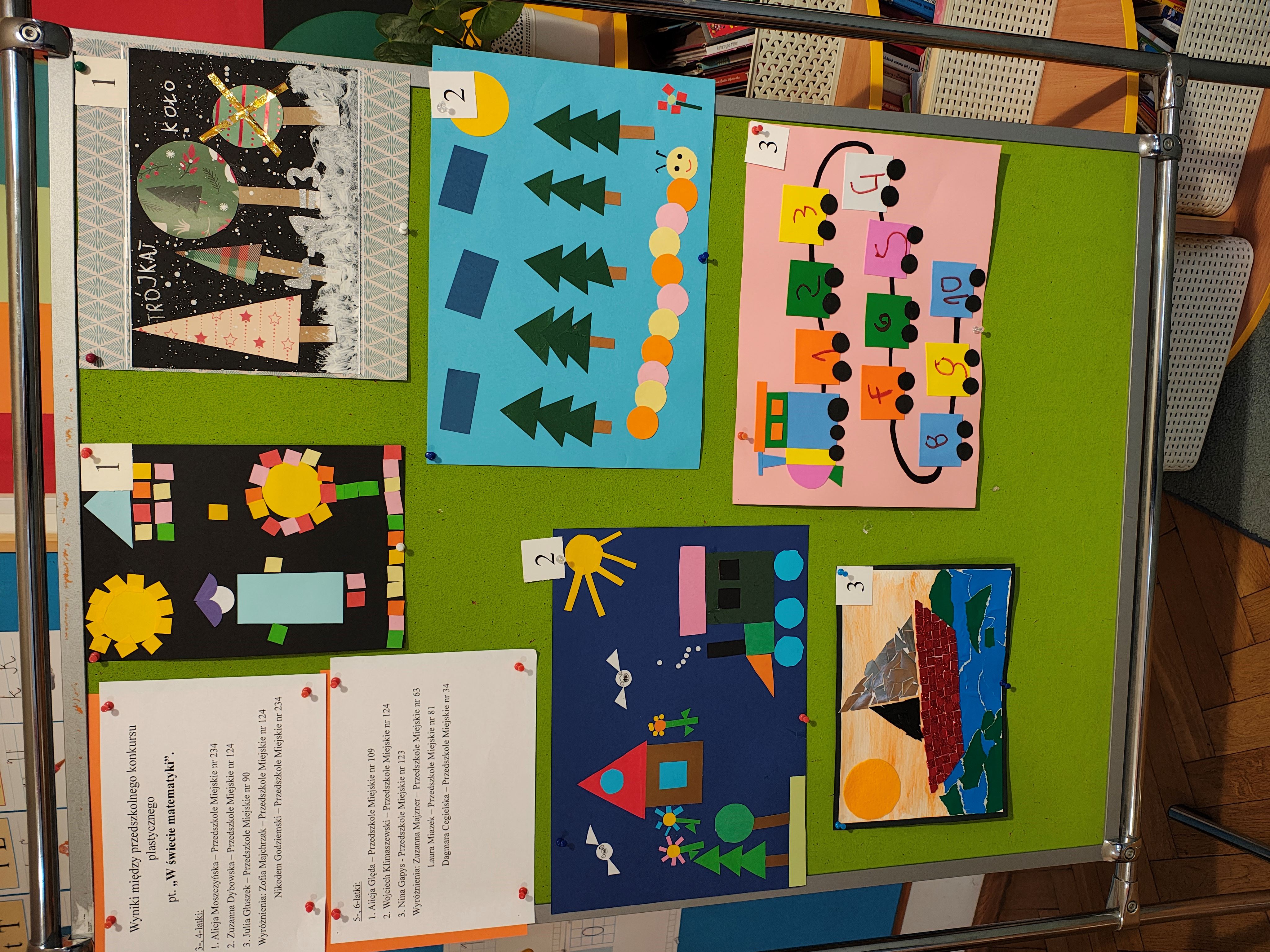 Wyniki konkursu plastycznego "W świecie matematyki" wraz ze zwycięzkimi pracami.