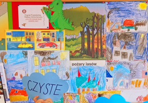 Obrazki dymów wykonane przez dzieci.